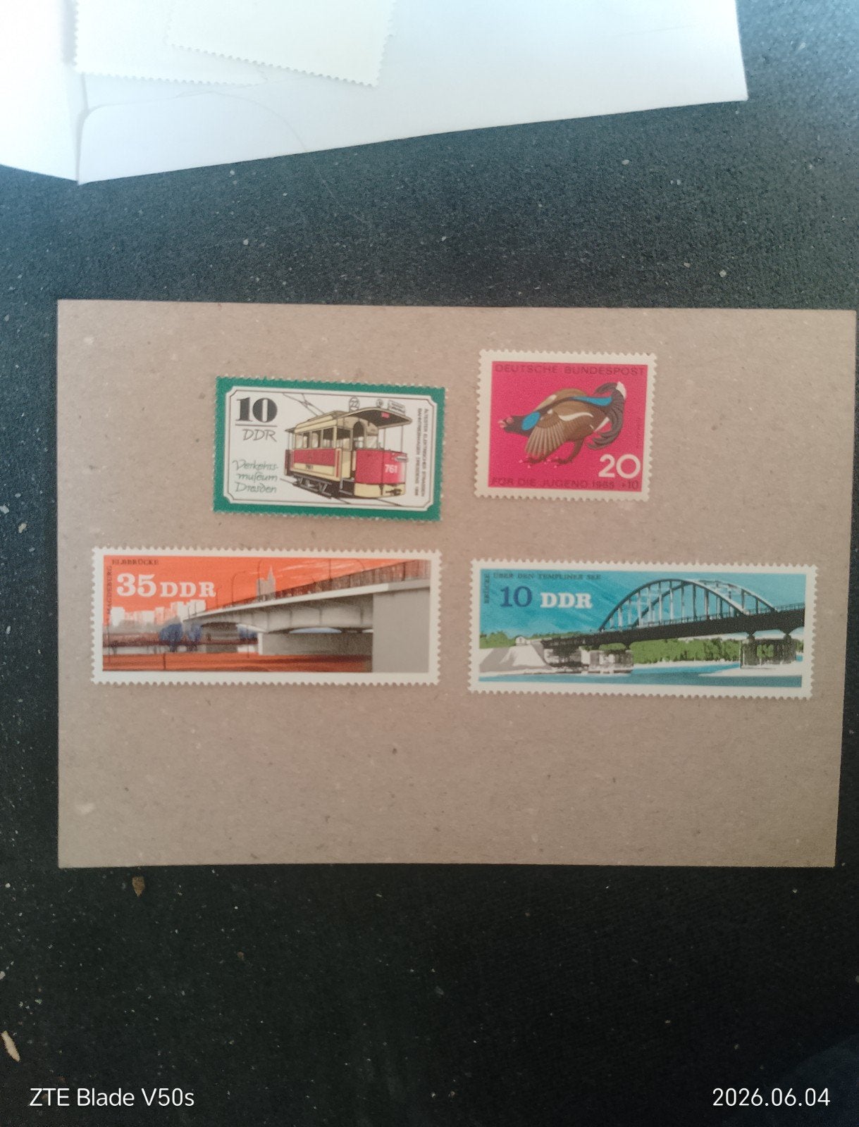 4 postzegels postfrisch DDR Bridge, Ophalen of Verzenden