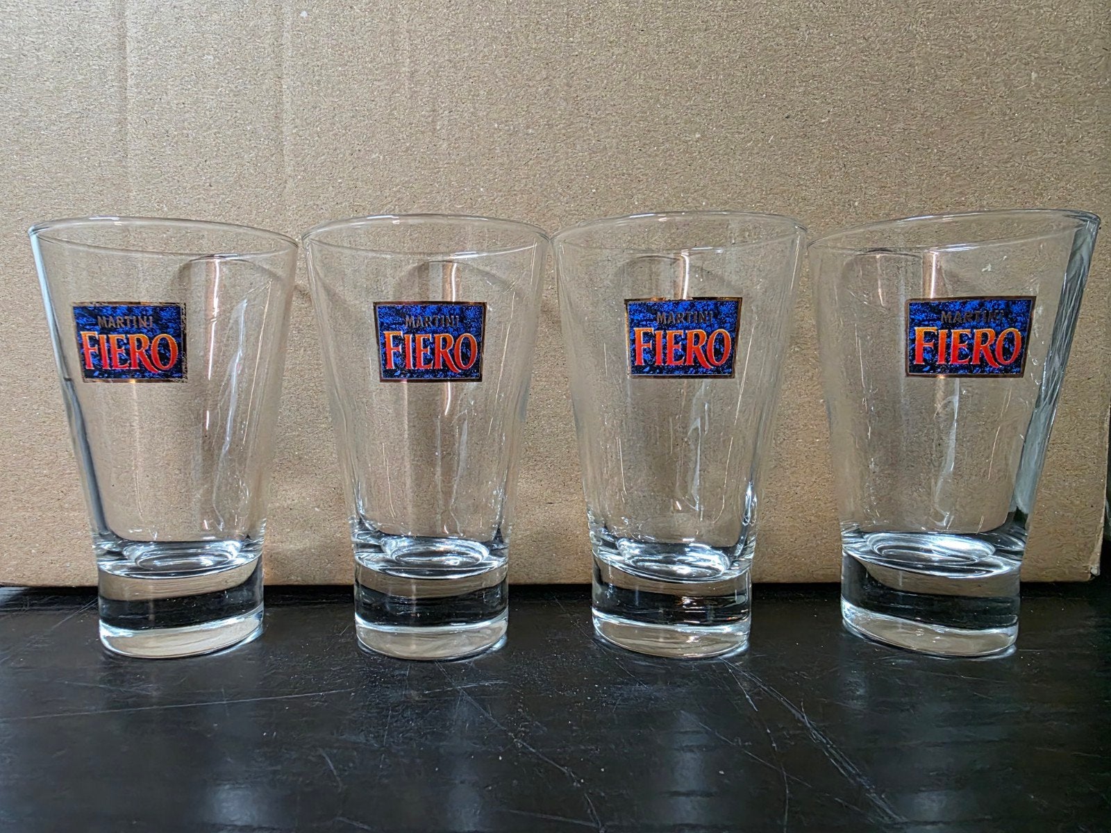 4 glazen Martini Fiero, Collections, Enlèvement ou Envoi, Comme neuf, Autres types