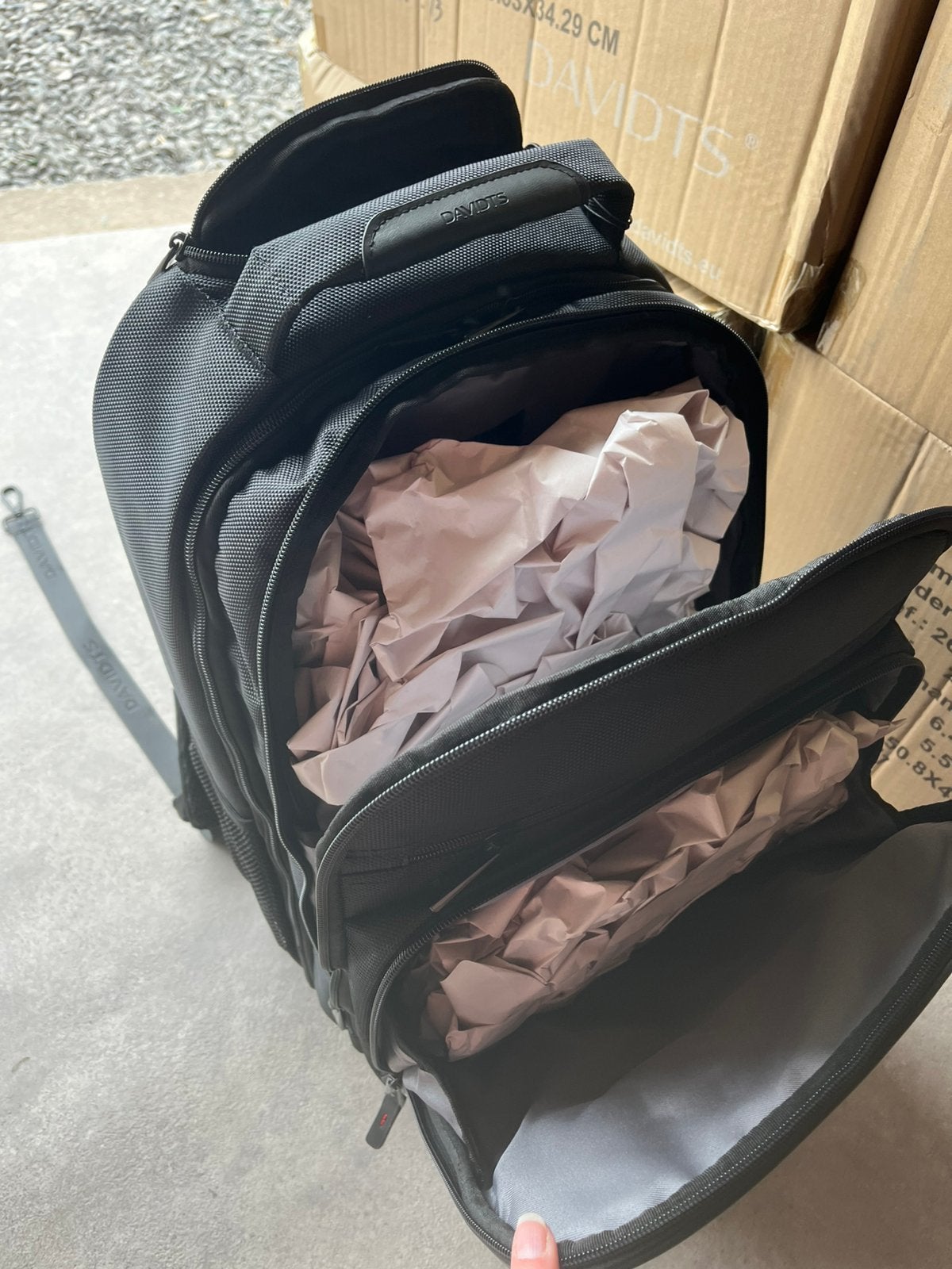 Davidts Business rugzak/trolley met wielen, Handtassen en Accessoires, Ophalen of Verzenden, Nieuw, Zwart, Rugtas