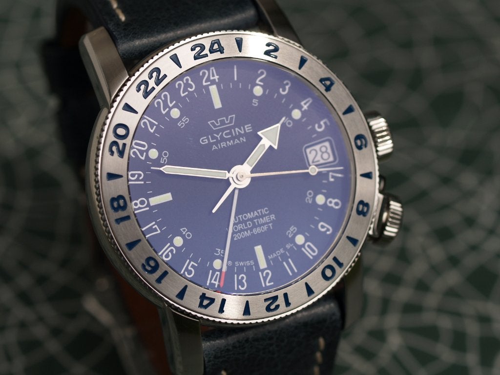 Glycine Airman 17 Automatique Gmt., Montre-bracelet, Autres marques, Enlèvement ou Envoi, Cuir