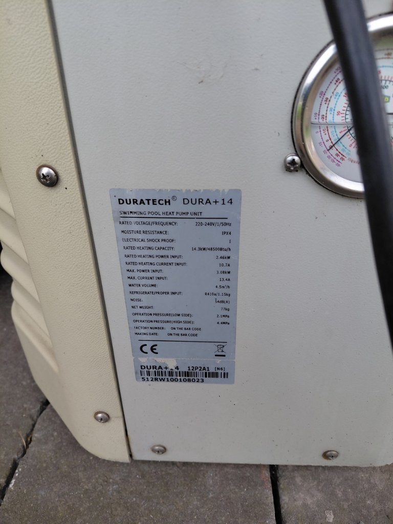 Warmtepomp Duratech +14, Jardin & Terrasse, Enlèvement, Utilisé, Chauffage