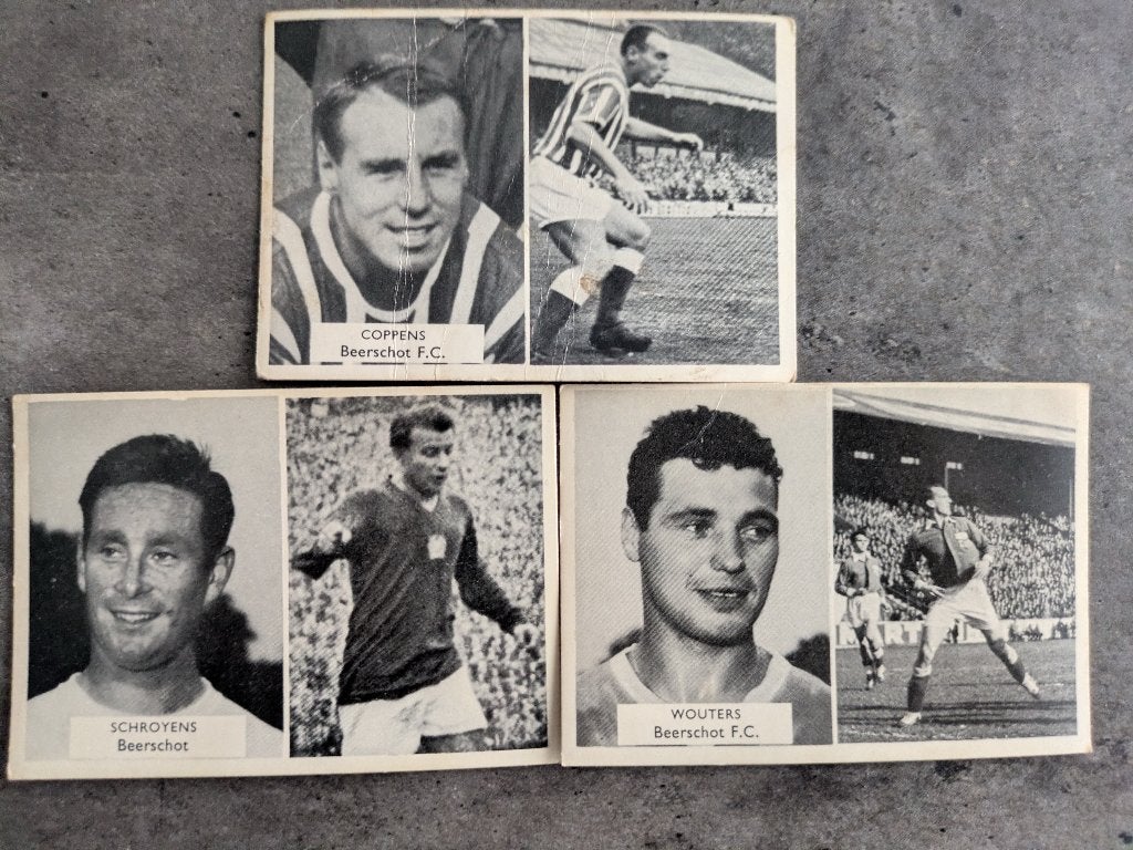 Voetbal kaarten MAPLE LEAF 1950s zeer zeldzaam 3X BEERSCHOT, Verzenden