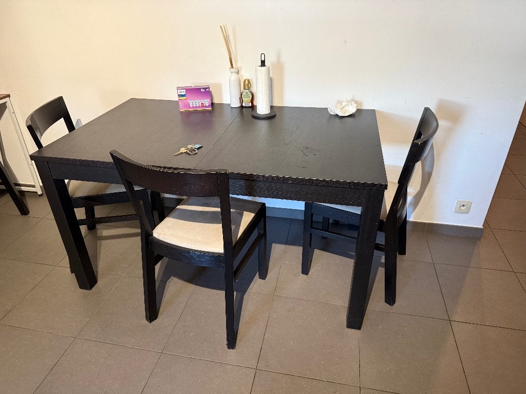 TABLE À MANGER EXTENSIBLE + 6 CHAISES, Maison & Meubles, Tables | Tables à manger, Comme neuf, Cinq personnes ou plus, Rectangulaire