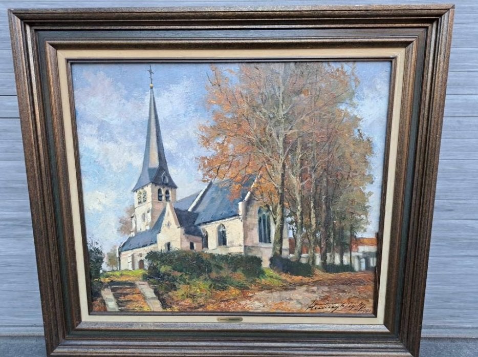 huile sur toile signe marcel henneighen, Enlèvement, Toile