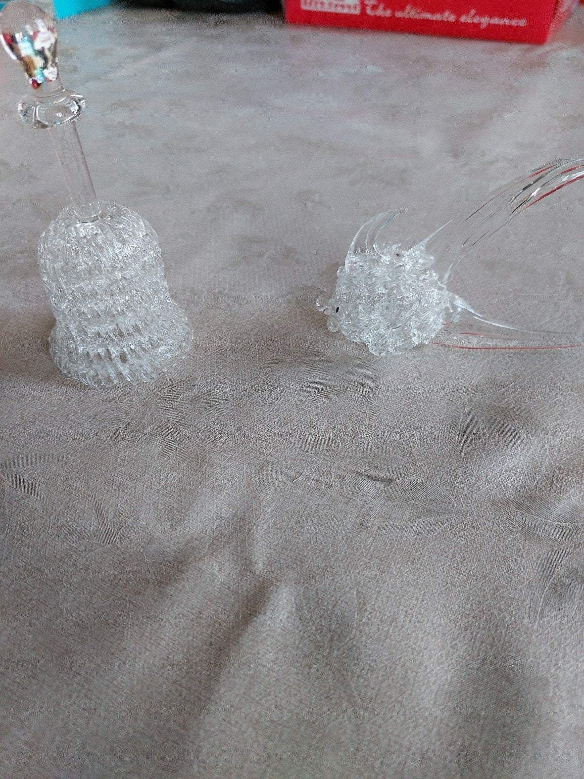 décoration en cristal, cloche et poisson, Enlèvement