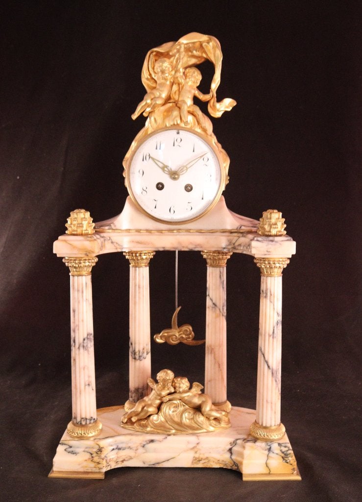 Imposante antieke portaal pendule, Antiek en Kunst, Ophalen of Verzenden