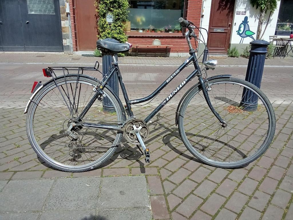 Dunlop damesfiets met versnelling en frame slot, 28 inch, 10 tot 15 versnellingen, Velgrem, Zo goed als nieuw