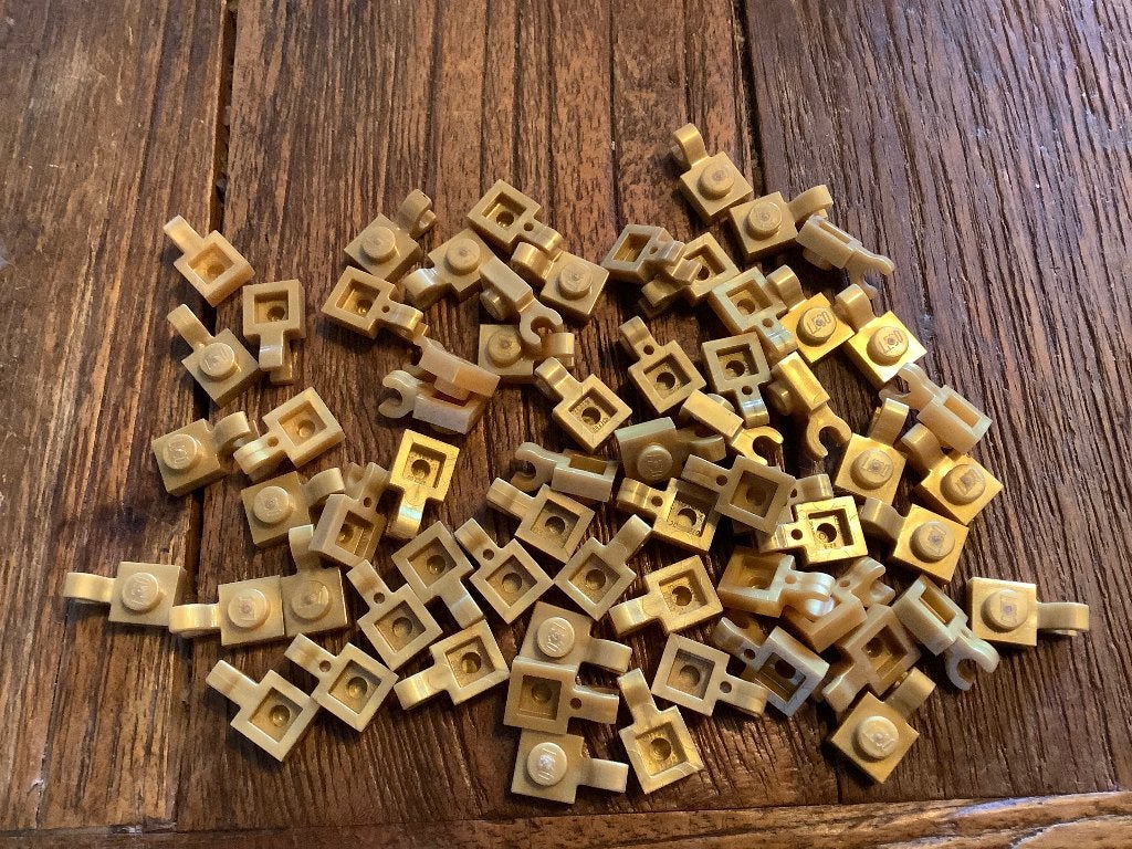 Lego plaatje horizontale clip goudkleuren 63 stuks / 105-A2, Enlèvement ou Envoi, Comme neuf, Briques en vrac, Lego