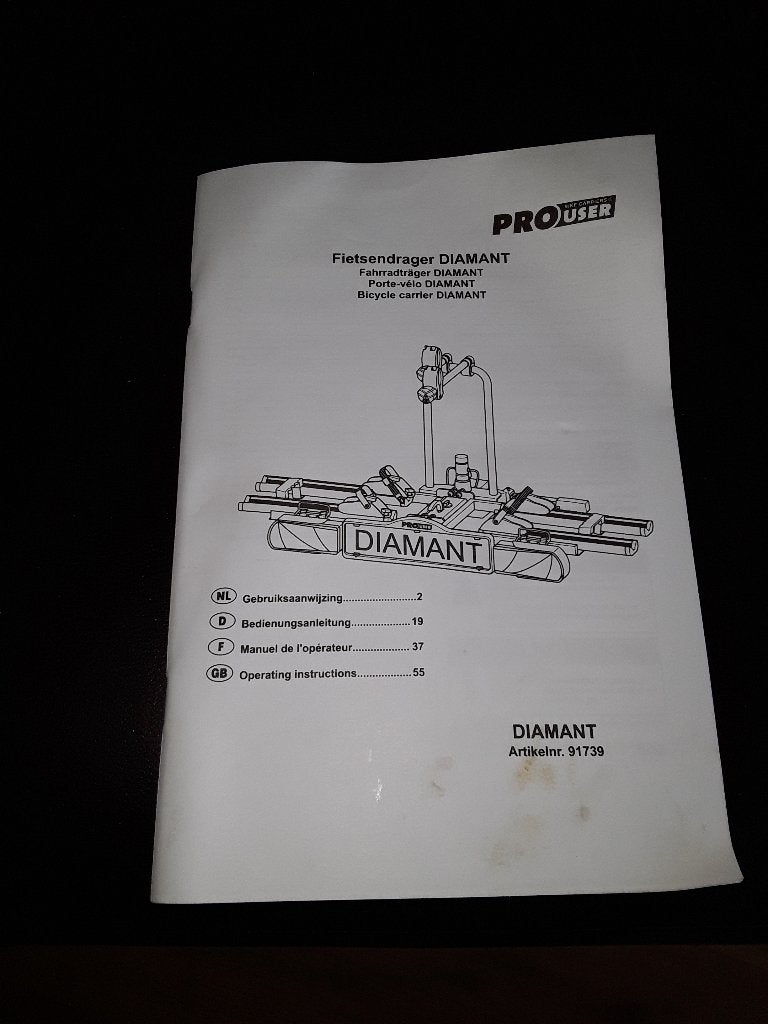 Fietsendrager diamant pro user, Auto diversen, Fietsendragers, Ophalen, Zo goed als nieuw, 2 fietsen, Trekhaakdrager