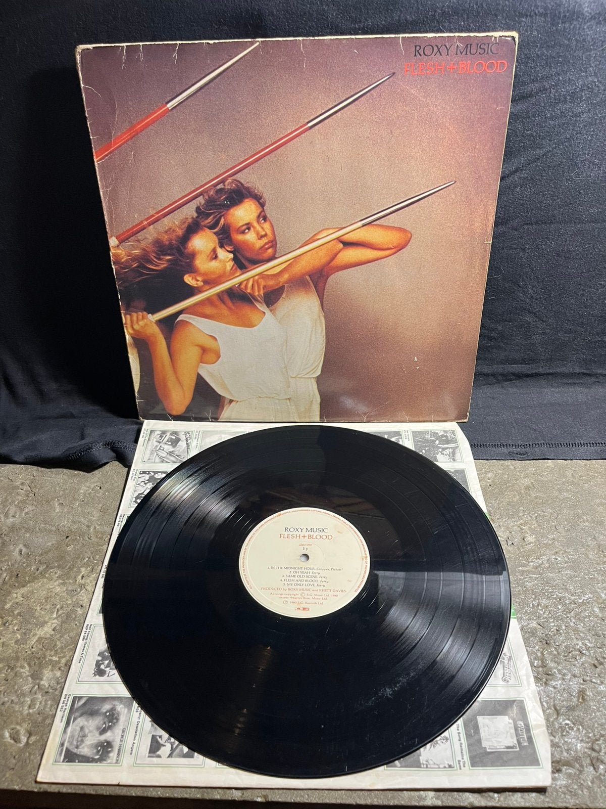 Vinyl lp roxy music flesh+blood, Cd's en Dvd's, Vinyl | Jazz en Blues, LP, Gebruikt, Ophalen of Verzenden, 12 inch