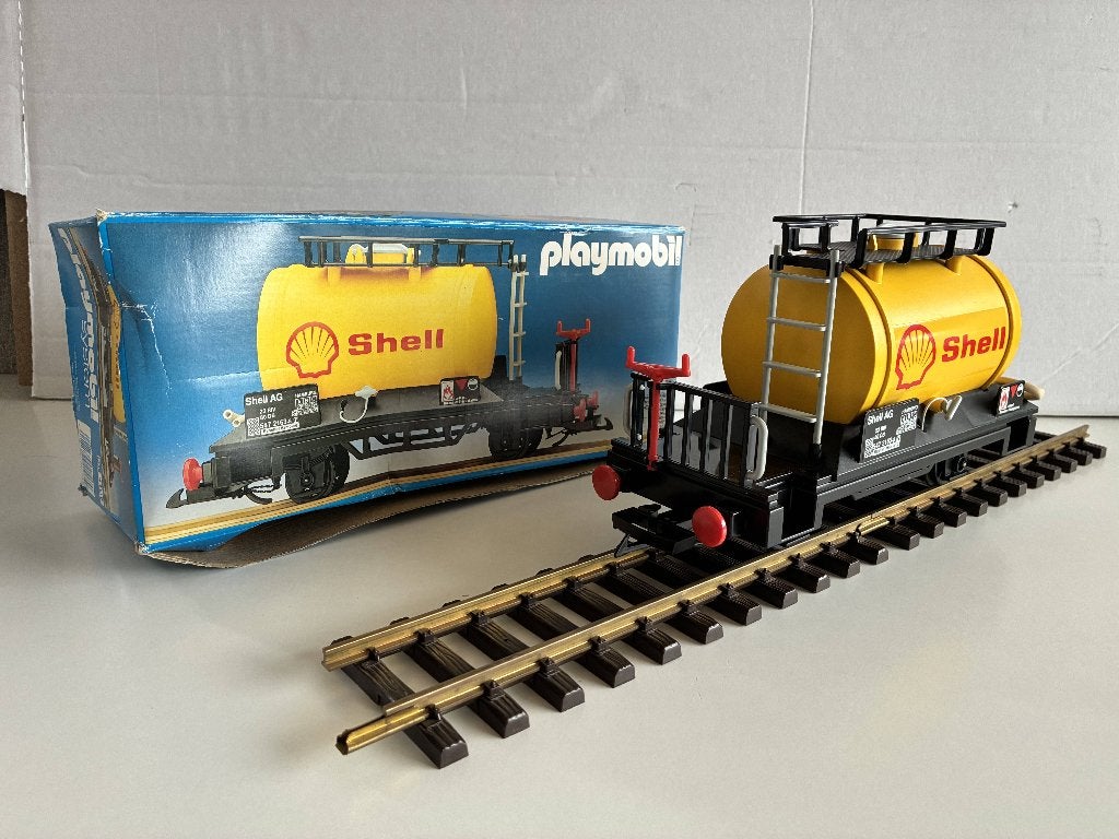 Playmobil 4107 Shell Tanker Wagon - Trein - Lot D2, Gebruikt, Complete set, Voertuig, Ophalen of Verzenden