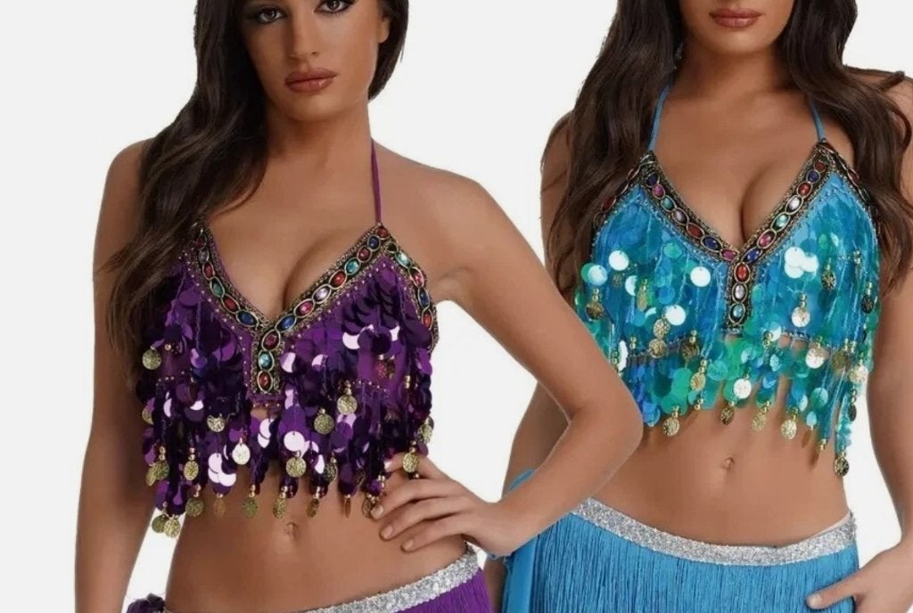 Hauts de danse orientale marrons, violets et bleus, ANDERE, Envoi, Autres couleurs