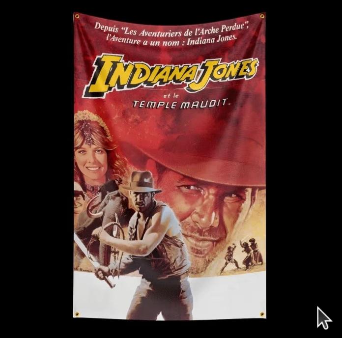 Grands drapeaux Indiana Jones (150 x 90 cm), Enlèvement ou Envoi, Neuf