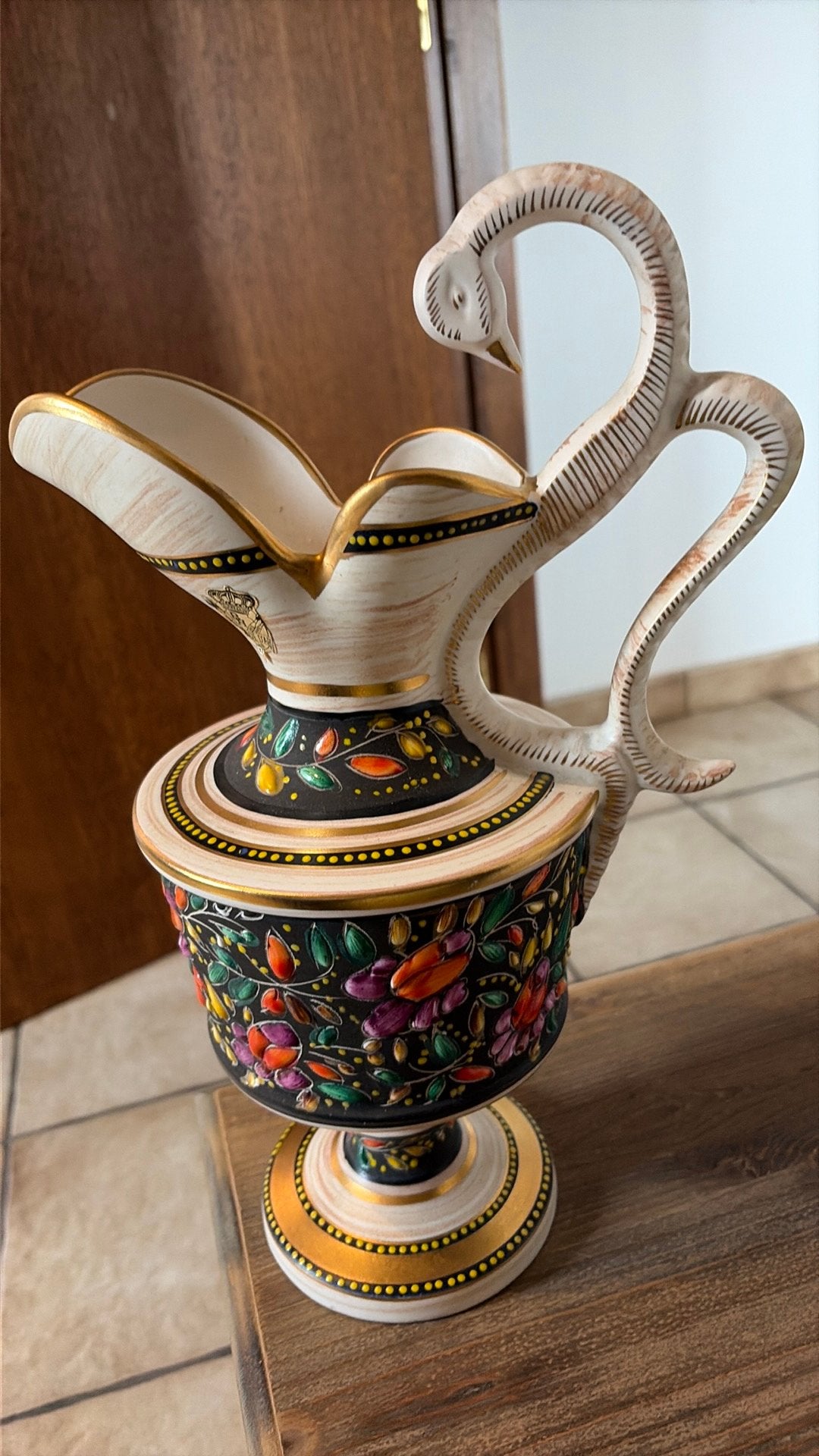 vintage schenkkan van Hubert Bequet (Quaregnon, België), Antiek en Kunst, Ophalen
