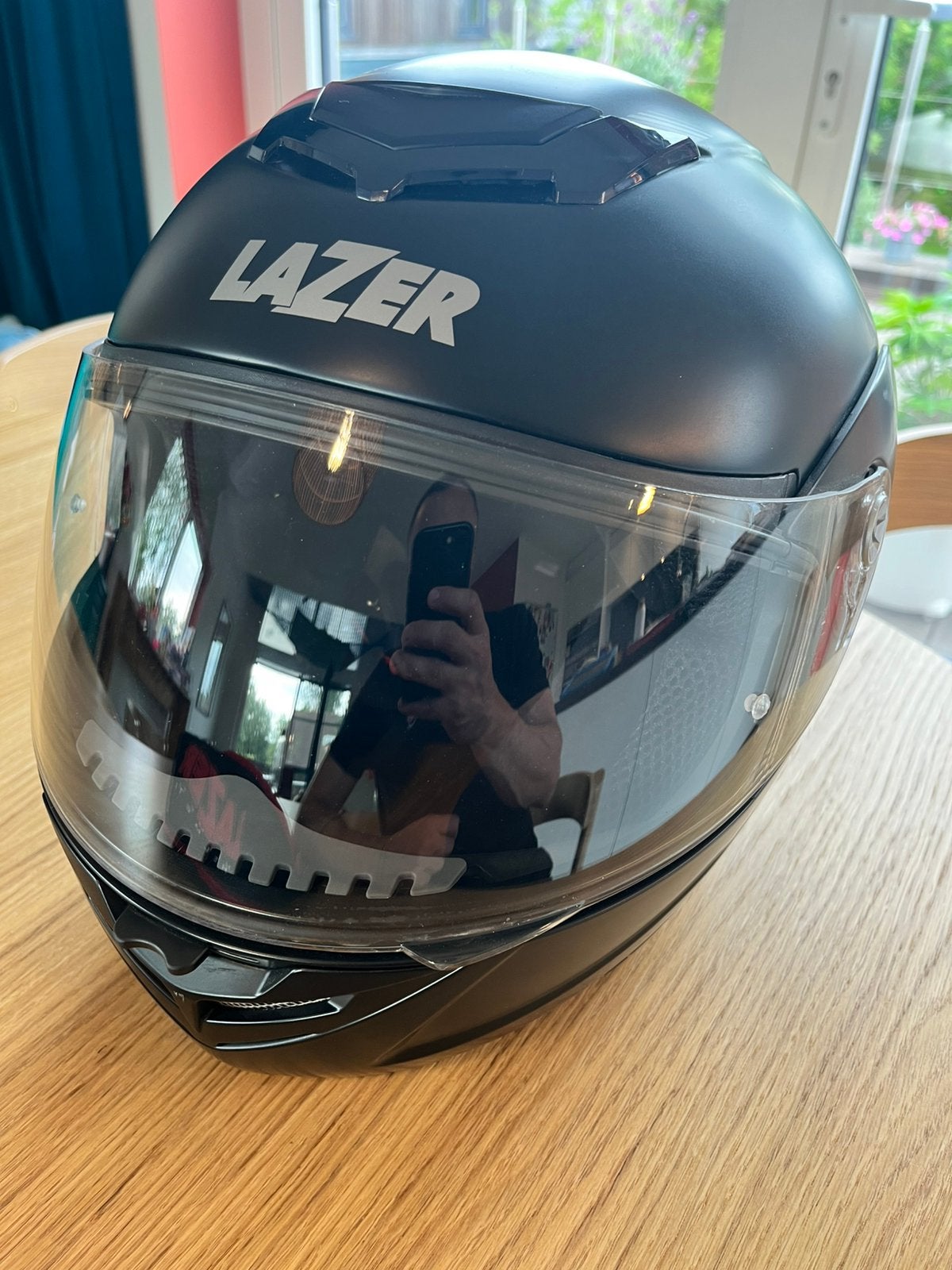 Motohelm Lazer Monaco - S - als nieuw!, Ophalen, Lazer, Systeemhelm, Heren