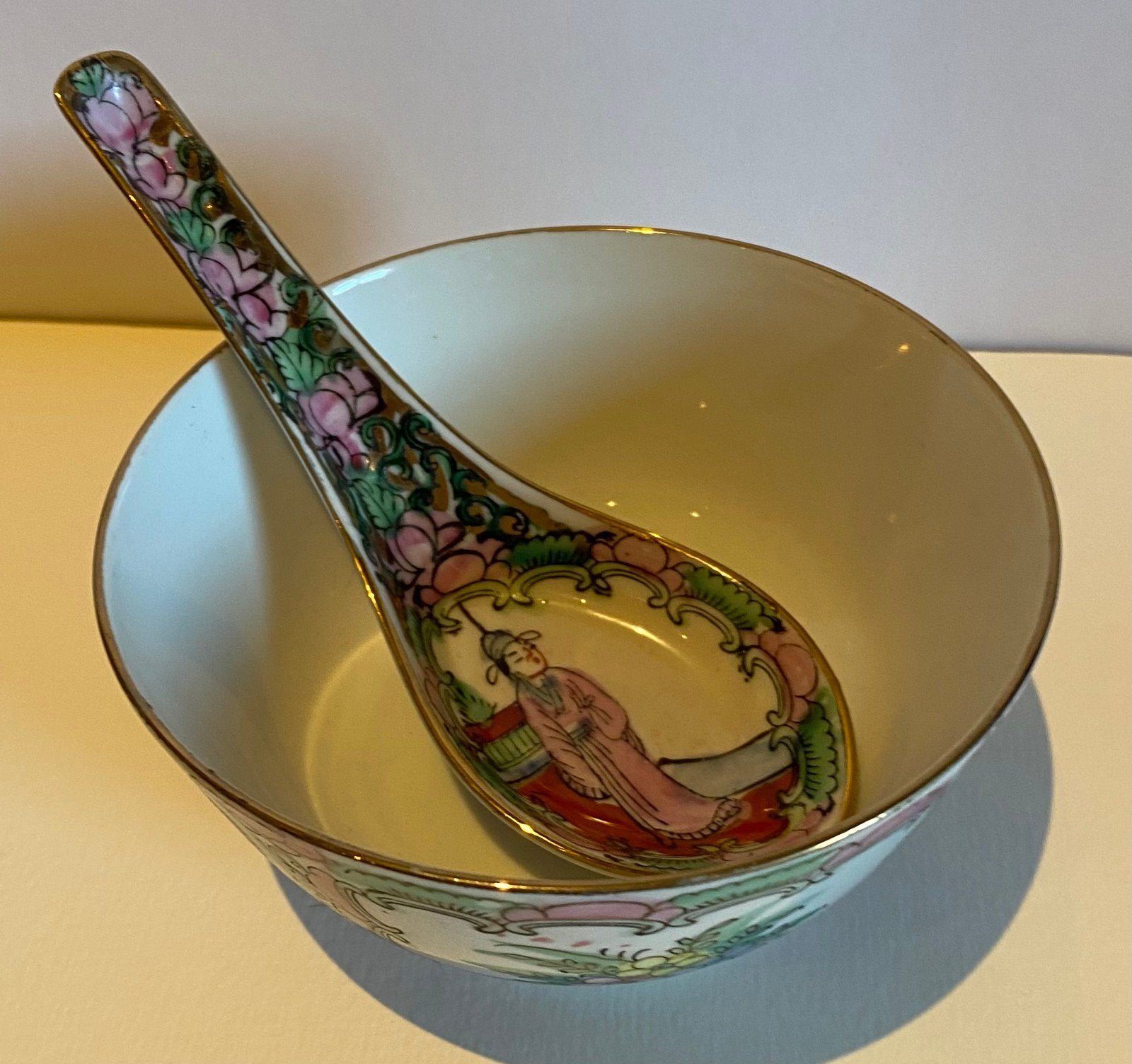 Chinese famille rose porcelain 8 kommetjes met lepel, Antiek en Kunst, Ophalen of Verzenden