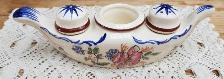SALE Frans brocante peper/ zout/ mosterd bootje, Antiek en Kunst, Ophalen of Verzenden