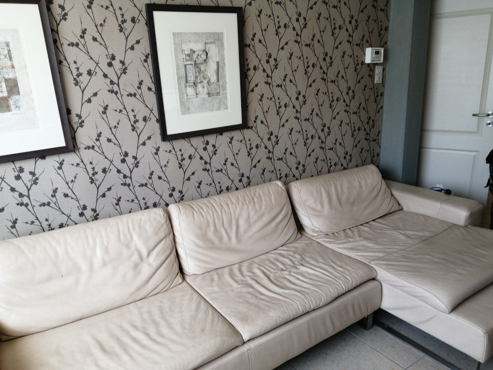 beige lederen salon, Ophalen