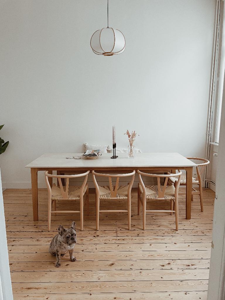 Set houten wishbone stoelen, Ophalen, Zo goed als nieuw, Bruin, Twee