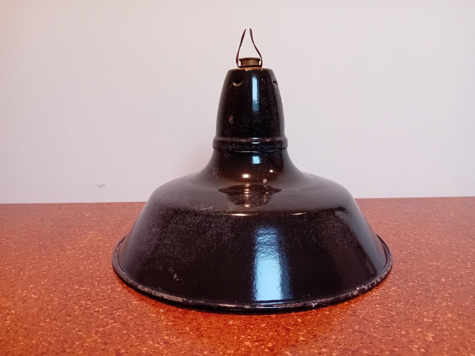 Emaille lamp  , vintage lamp , antieke lamp, Huis en Inrichting, Ophalen of Verzenden, Zo goed als nieuw, Glas, Landelijk