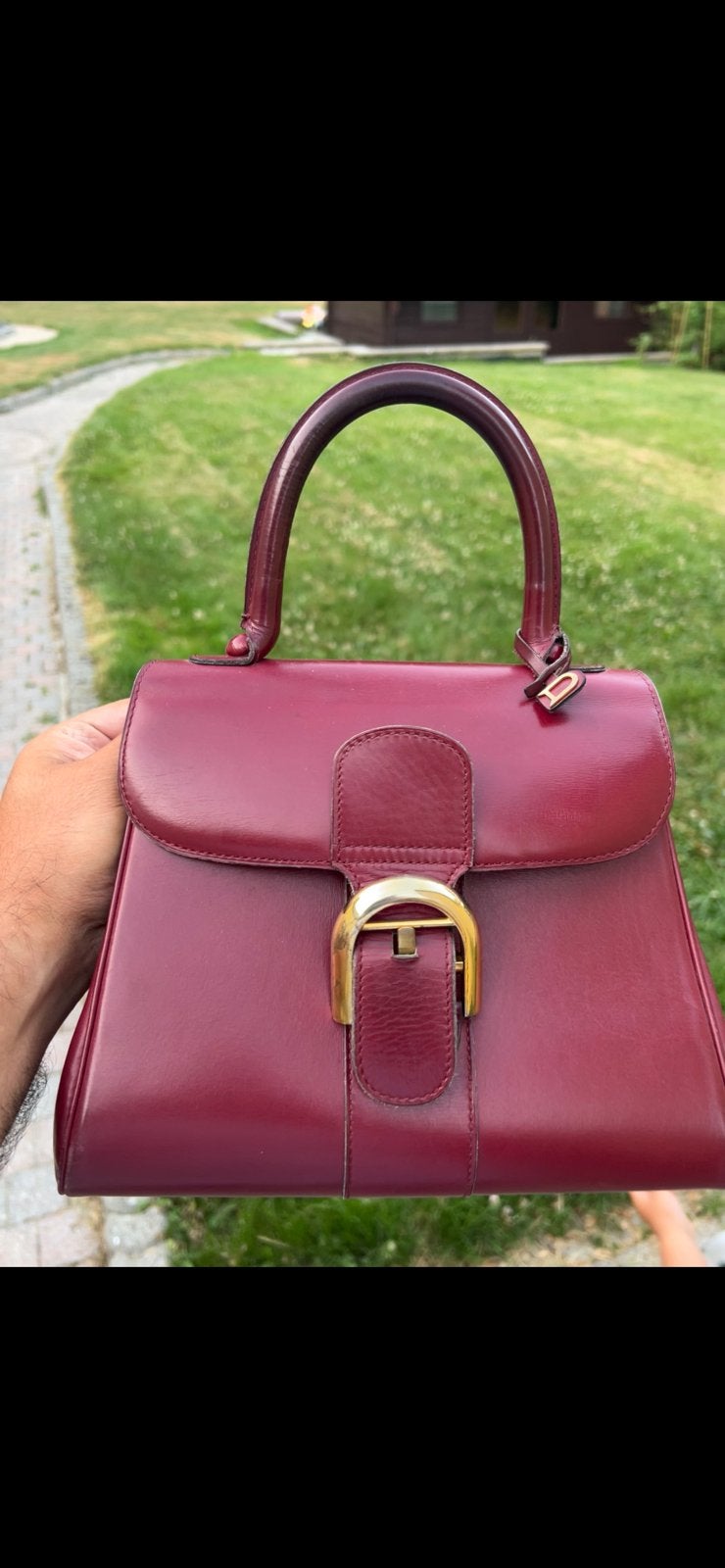 DELVAUX LE BRILLANT PM CUIR BORDEAUX - TBE, Enlèvement ou Envoi, Comme neuf, Rouge, Sac à main