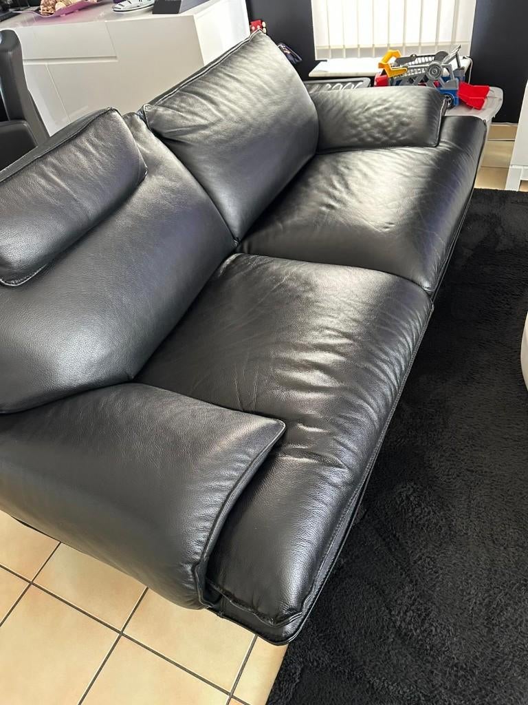 2 zitbanken / 2 canapé, Maison & Meubles, Canapés | Salons, Enlèvement, Comme neuf, Banc droit, Cuir