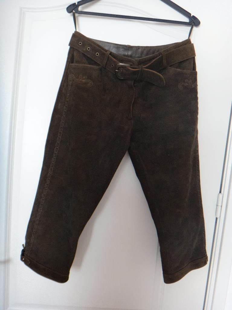 T.K.  echte Oostenrijke dames lederhose, in goede staat, Taille 38/40 (M), Enlèvement ou Envoi, Autres types, Brun