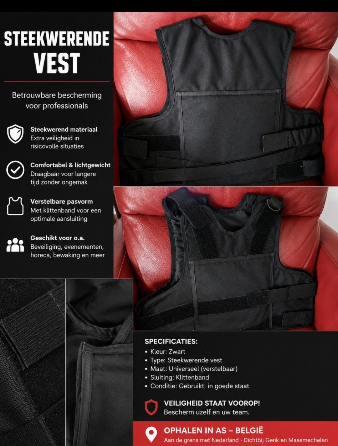 Gilet résistant aux coups de couteau XL, Enlèvement, Utilisé