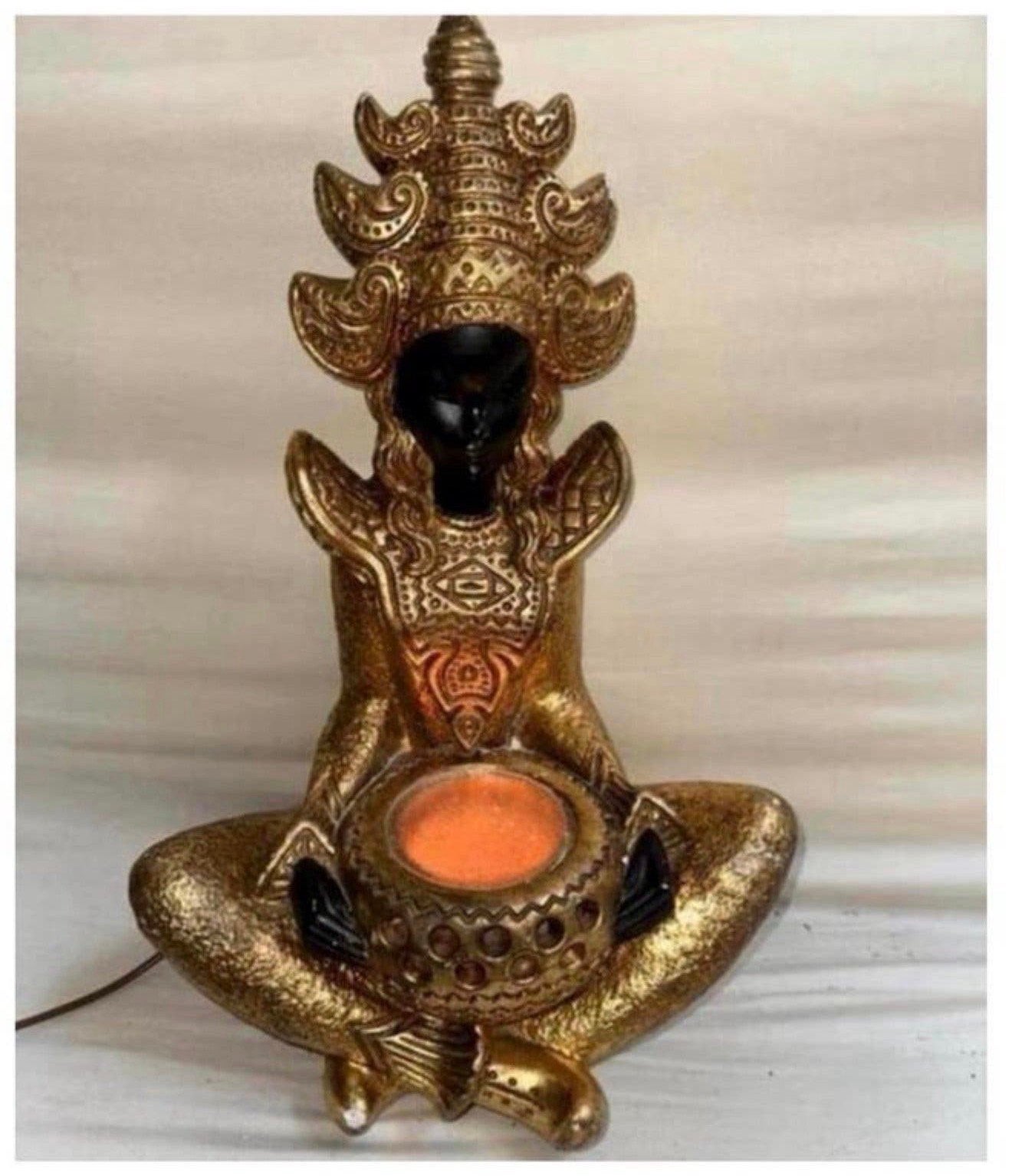 Beeld Aziatisch Figuur-lamp 1950 50CM XL Azie Buddha boeddha, Huis en Inrichting, Ophalen of Verzenden, Houtsnijwerk, 46 cm