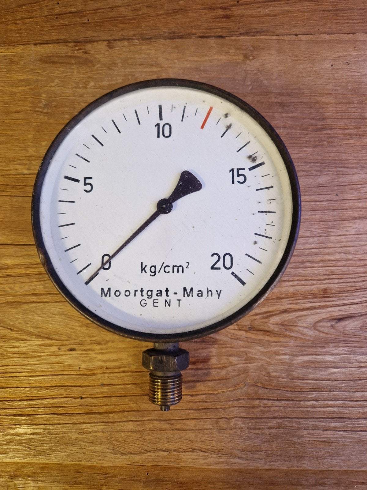 Industriële Manometer (16cm) – Moortgat-Mahy Gent, Antiek en Kunst, Ophalen of Verzenden