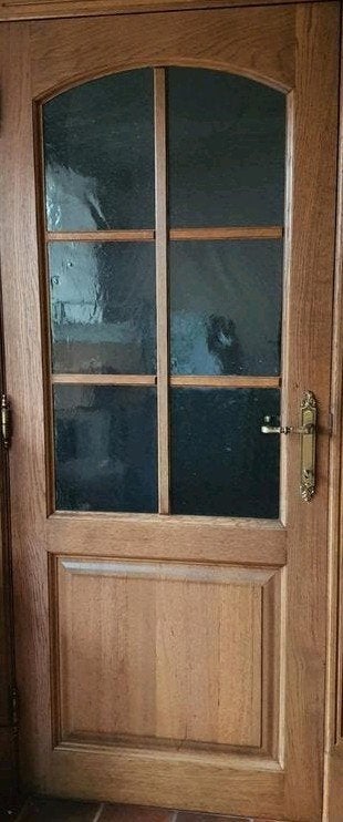 Stijlvolle massieve eiken deuren, Ophalen, Glas