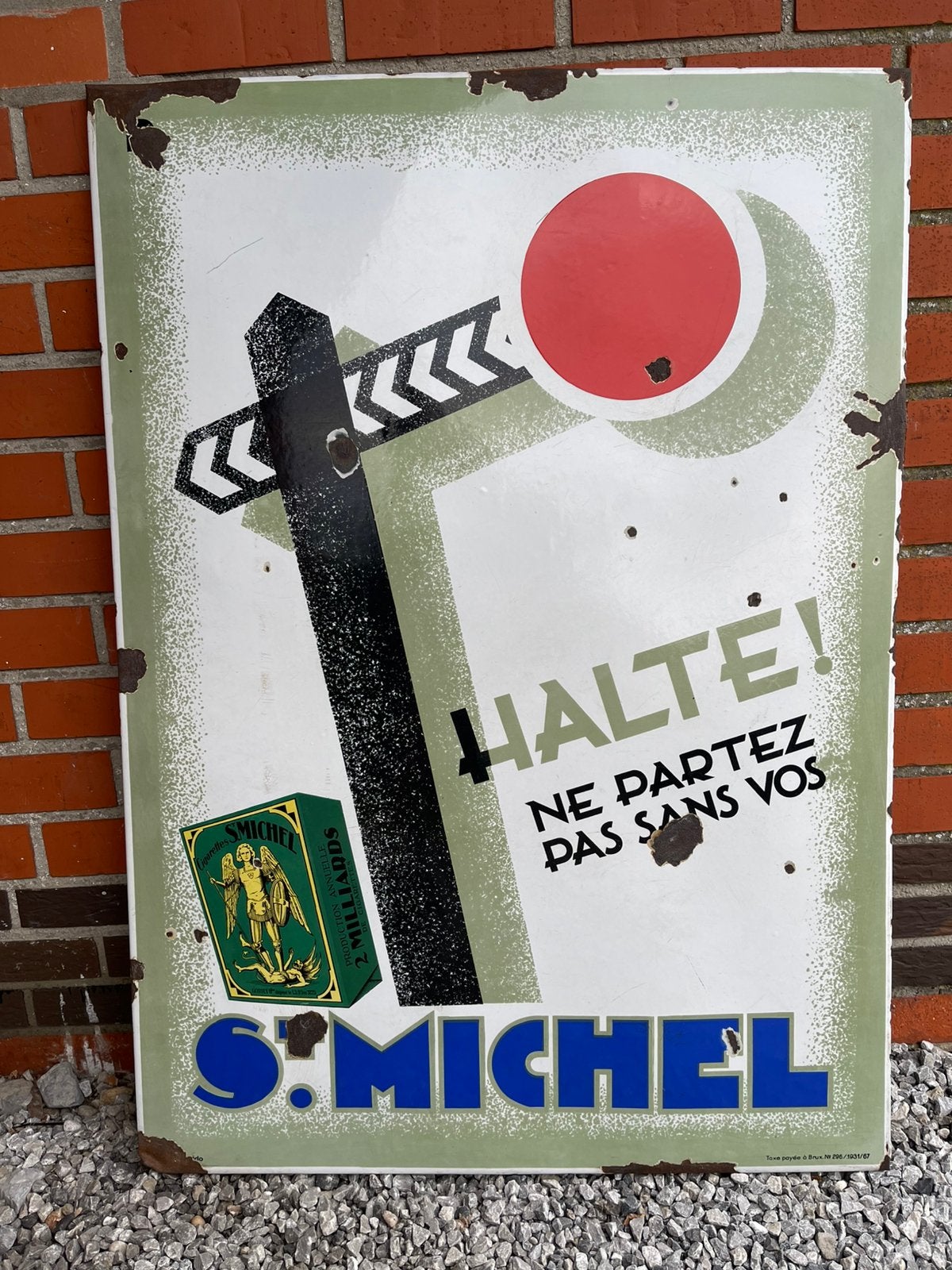 St Michel sigaretten jaren 30 emaille bord, Collections, Enlèvement ou Envoi, Comme neuf