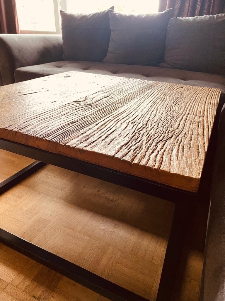 Salontafel, Huis en Inrichting, Tafels | Salontafels, Ophalen, Gebruikt, 50 tot 100 cm, Vierkant