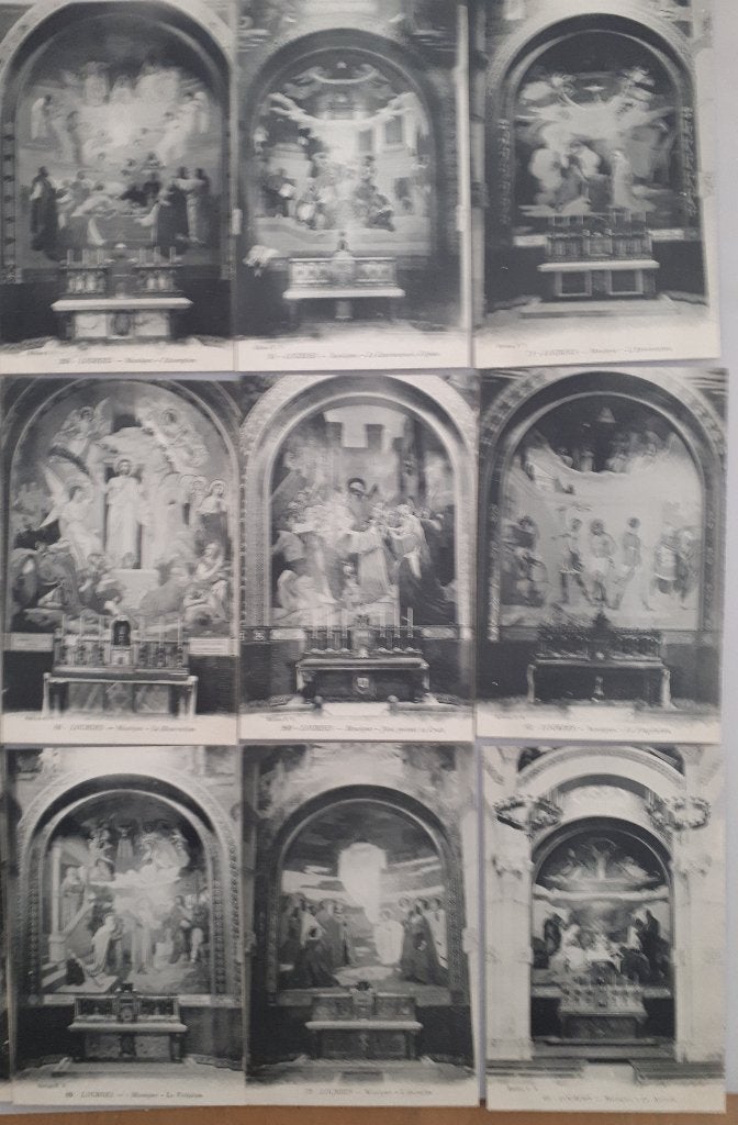 8 OUDE POSTKAARTEN LOURDES MOSAIEKEN Ref.R12, Verzamelen, Postkaarten | Buitenland, Ophalen of Verzenden, 1920 tot 1940, Ongelopen