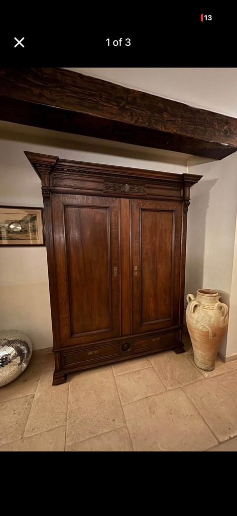 Massieve houten kast, Antiquités & Art, Antiquités | Meubles | Armoires, Enlèvement