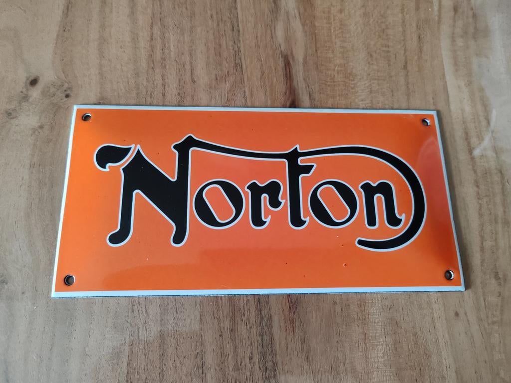 Plaque émaillée Norton, Collections, Enlèvement ou Envoi, Comme neuf, Motos