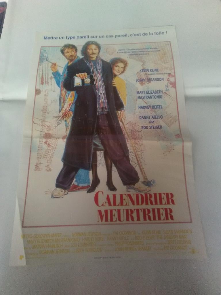 Ancienne affiche de cinéma 'calendrier meurtrier, Enlèvement ou Envoi, Rectangulaire vertical, Utilisé, Cinéma et TV