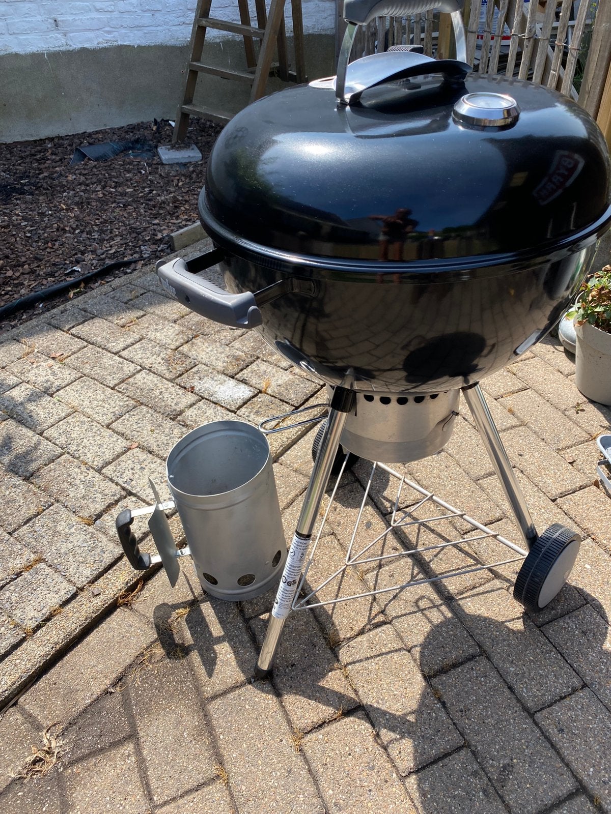 Weber kettle 47 cm premium houtskoolbarbecue, Jardin & Terrasse, Enlèvement, Comme neuf