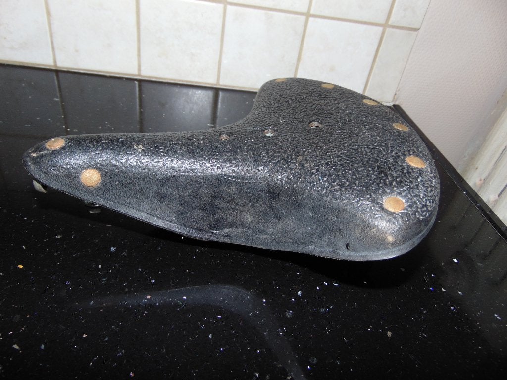Oud fietszadel Orions, Ophalen of Verzenden, Gebruikt, Zadel, Leer