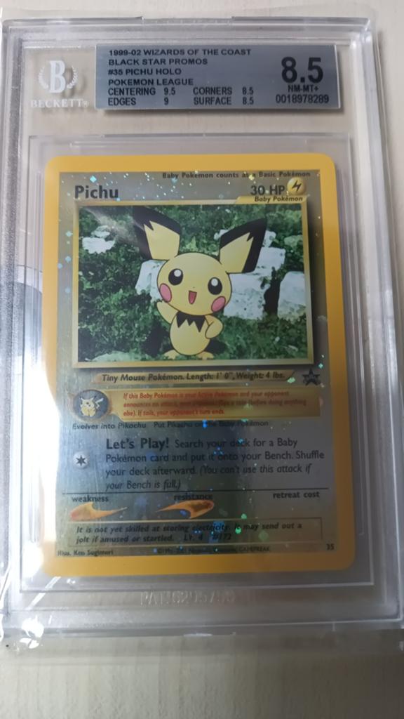 1999 wizard of the coast  black star Pichu holo promo, Hobby en Vrije tijd, Ophalen of Verzenden