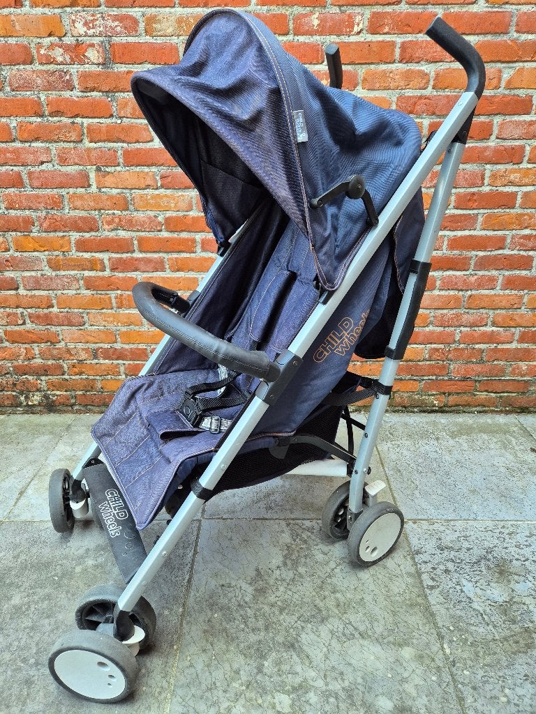 Plooibuggy jeans Childwheels, Ophalen, Gebruikt, Verstelbare rugleuning