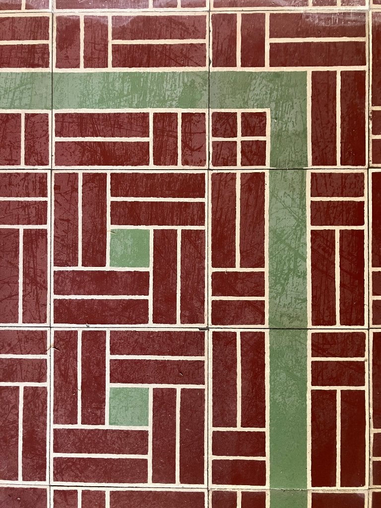 Originele Art Deco cementtegels Cerabos -complete vloer 34m², Doe-het-zelf en Bouw, Ophalen, Overige materialen, Gebruikt, 20 tot 40 cm