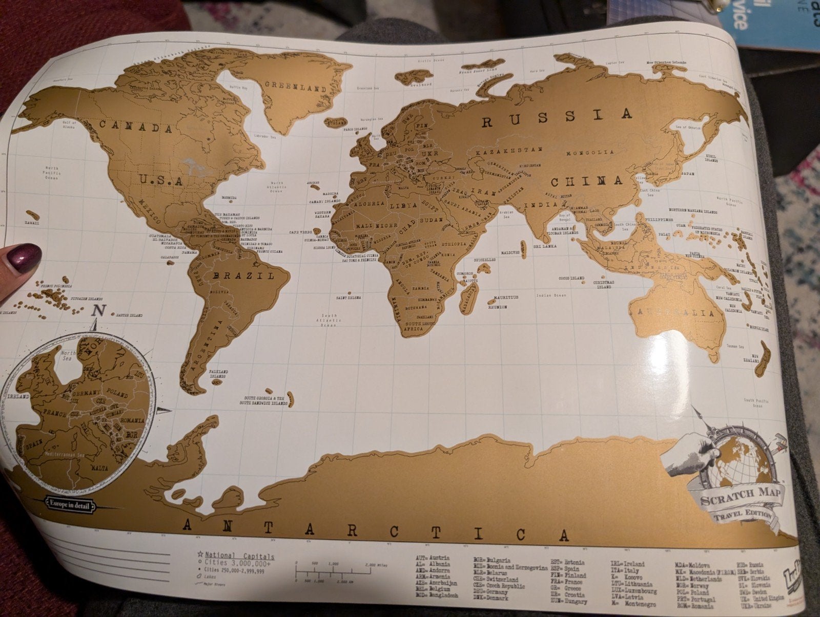 Carte du monde à gratter / Kras wereldkaart - Travel Edition, Neuf, Doré, Enlèvement ou Envoi, Papier/carton
