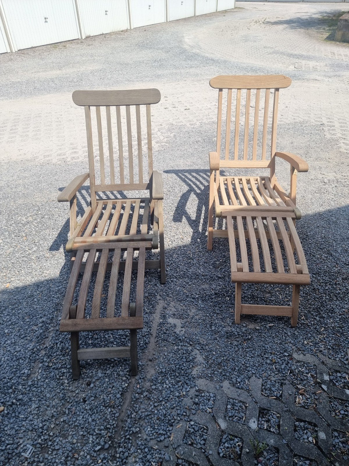 2 tuinstoelen in teak, Ophalen