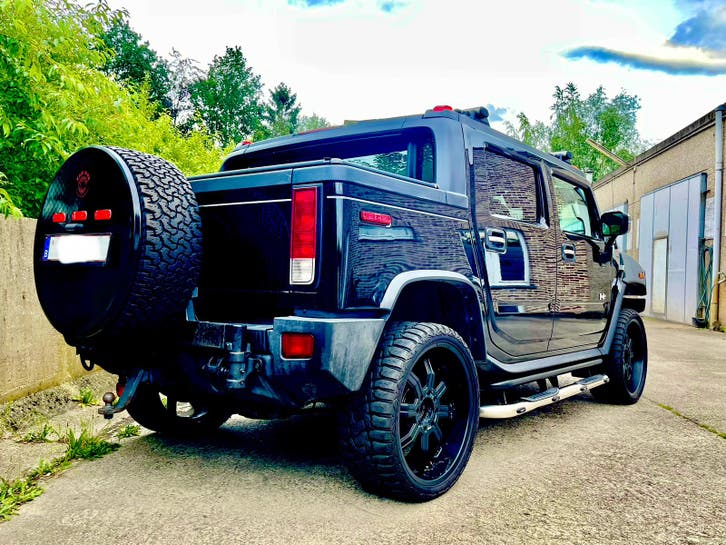 Hummer H2 pick up, Auto's, Automaat, Zwart, Leder, 5 zetels