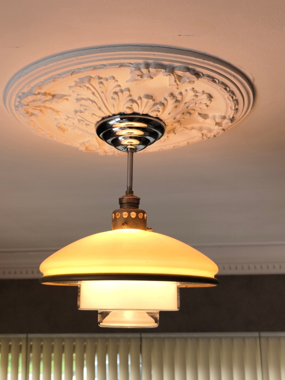 Zeldzame Vintage Sistrah P3 Hanglamp C.F. Otto Müller '30, Ophalen