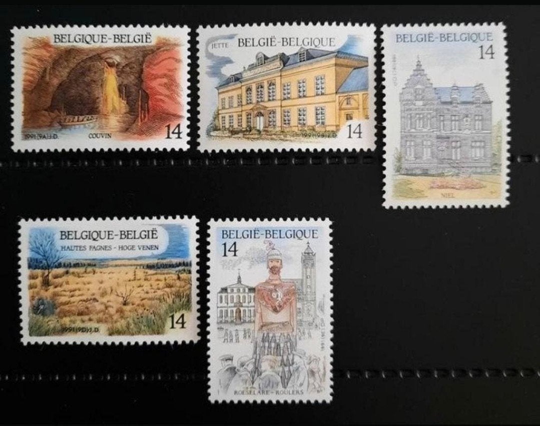 Belgique : COB 2410/14 ** Pour le tourisme 1991., Timbres & Monnaies, Sans timbre, Neuf, Enlèvement ou Envoi, Non oblitéré