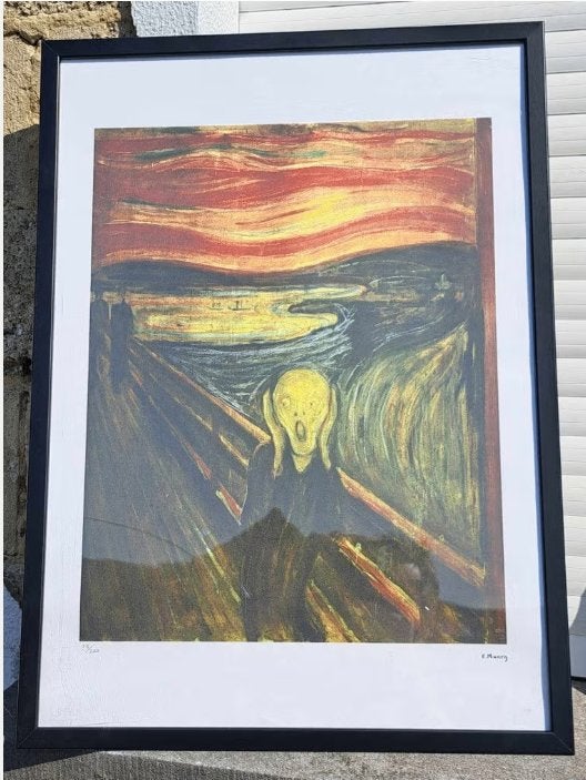 lithographie le cri de Edvard Munch, Antiquités & Art, Enlèvement ou Envoi, Lithographie