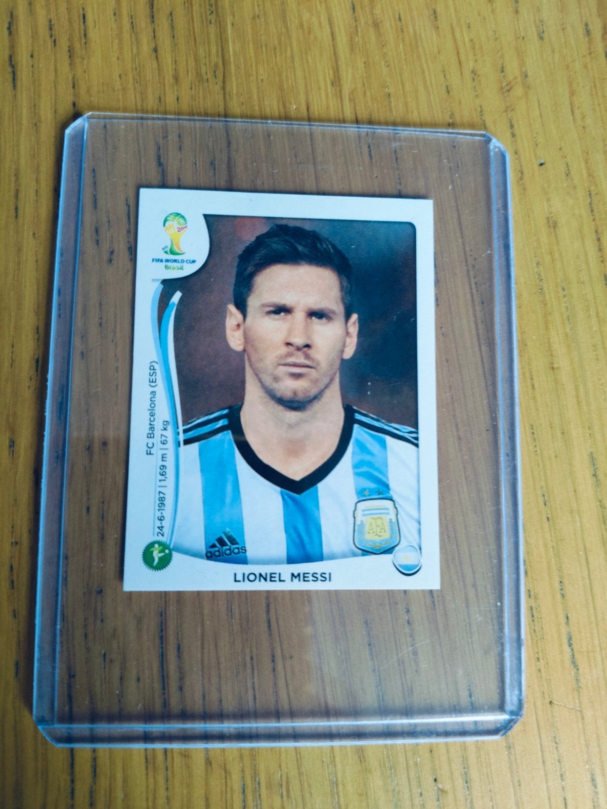 Panini sticker WK 2014 Lionel Messi Argentinië, Ophalen of Verzenden, Sticker