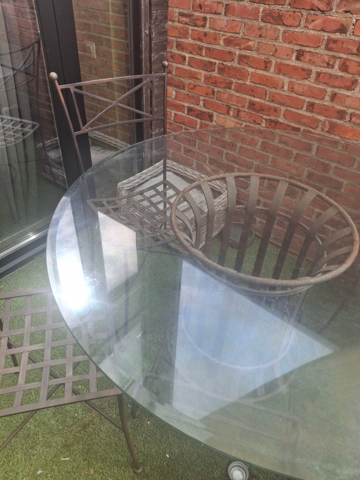 Tuintafel plus stoelen, Enlèvement, Rond, Métal